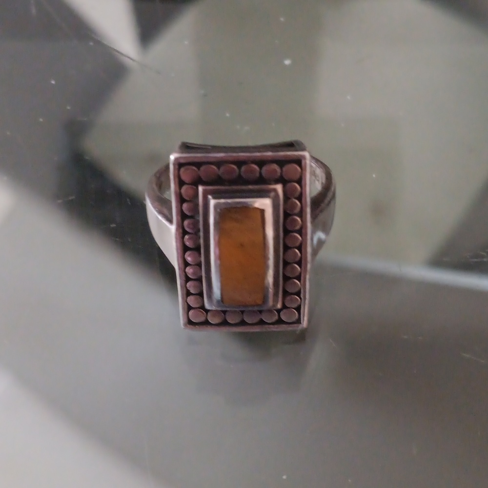 Sterling Silver With Tiger Eye Ring